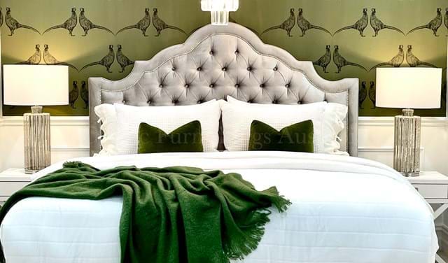 upholstered beds, upholstered bedheads,bedheads, headboards, buttoned bed, buttoned bedhead, chesterfield, tufted, diamond buttoning, bed heads, custom made, australia, melbourne, sydney, perth, adelaide, brisbane,