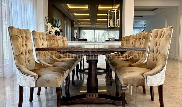 dining chair, arm chair, lounge chair, chesterfield, tufted, diamond buttoning, custom made, upholstery, chair, australia, melbourne, sydney, perth, adelaide, brisbane