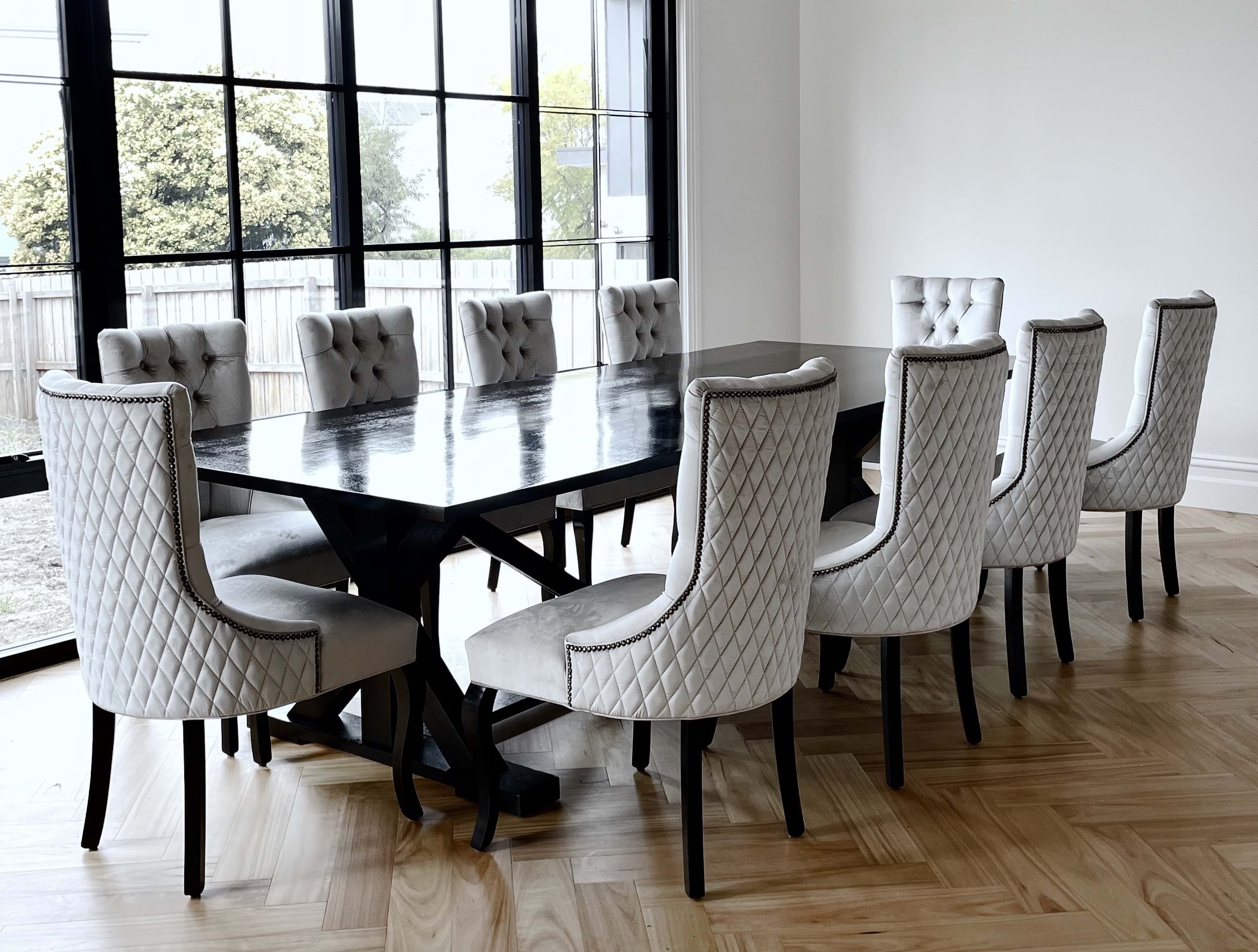 Handcrafted in Australia using premium hardwoods and choice of finishes Rich tones paired with sleek lines lend an air of elegance to any space  Customisable dimensions and finishes to suit your space Pairs perfectly with Classic Furnishings Australia upholstered dining chairs