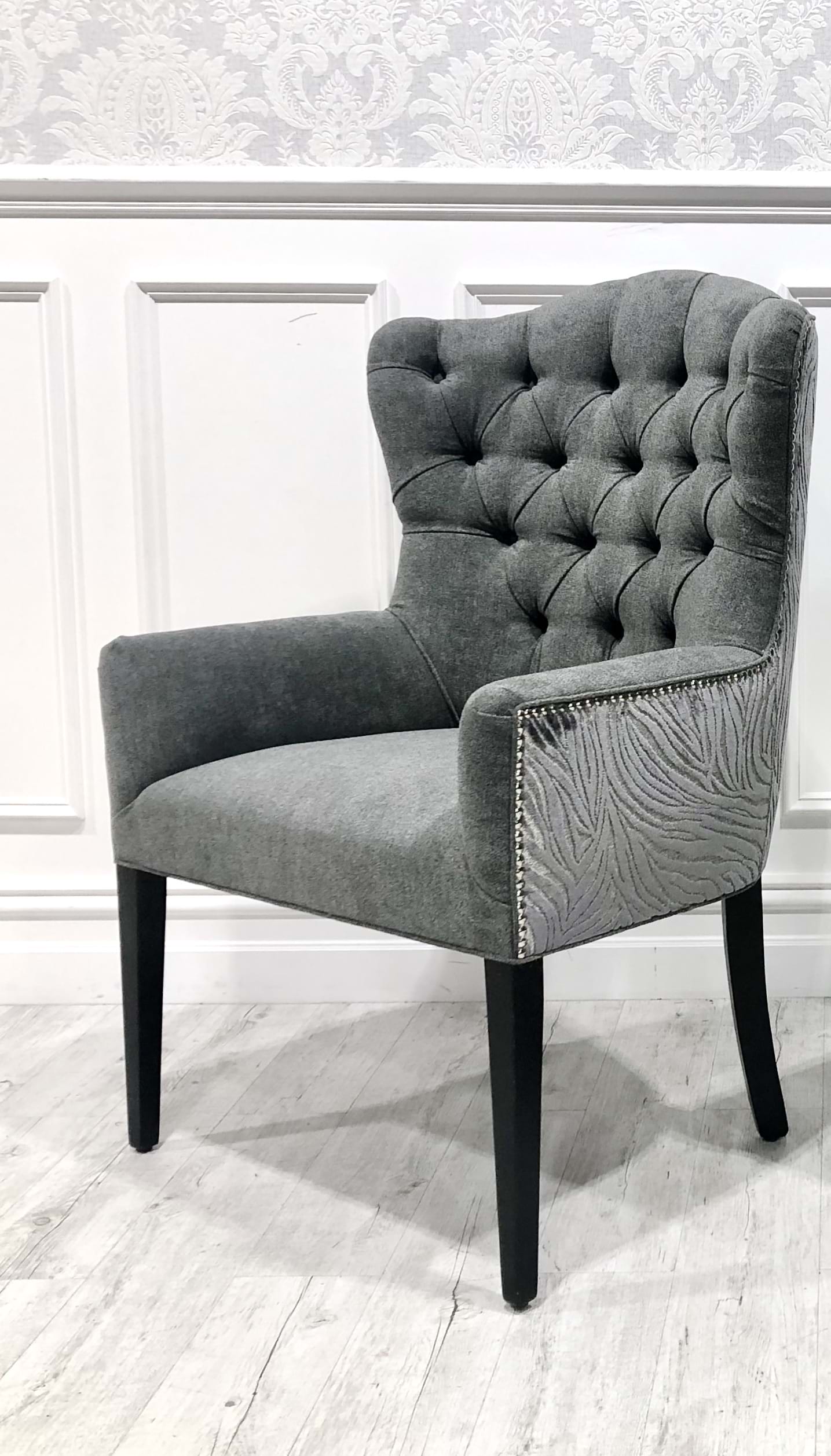 dining chair, arm chair, lounge chair, chesterfield, tufted, diamond buttoning, custom made, upholstery, chair, australia, melbourne, sydney, perth, adelaide, brisbane