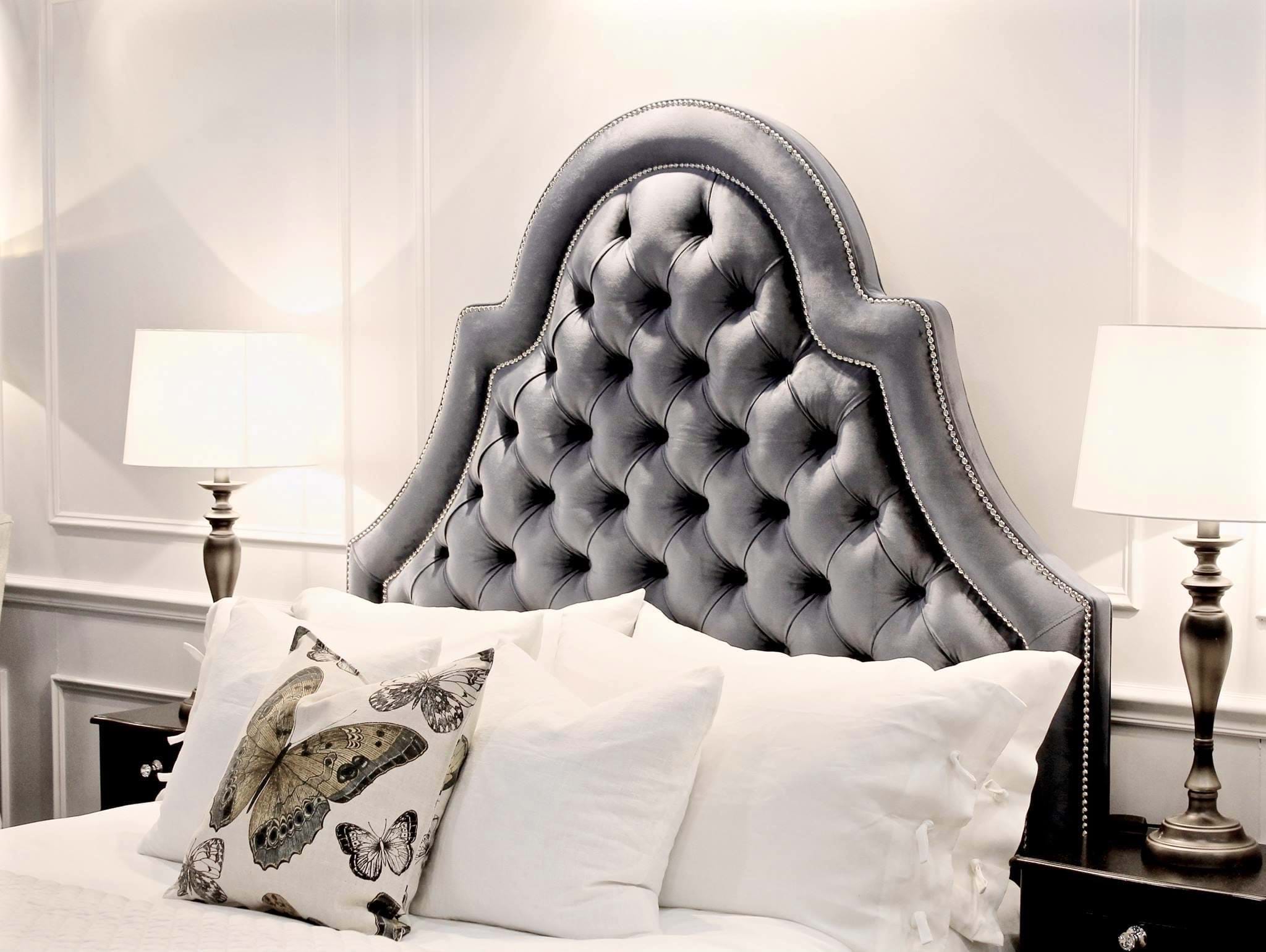 upholstered beds, king bed, queen bed, Buttoned Bed, Buttoned Bedhead, chesterfield, tufted, diamond buttoning, bedhead, headboards, bed heads, custom made, upholstery, melbourne, Sydney, perth, adelaide, brisbane