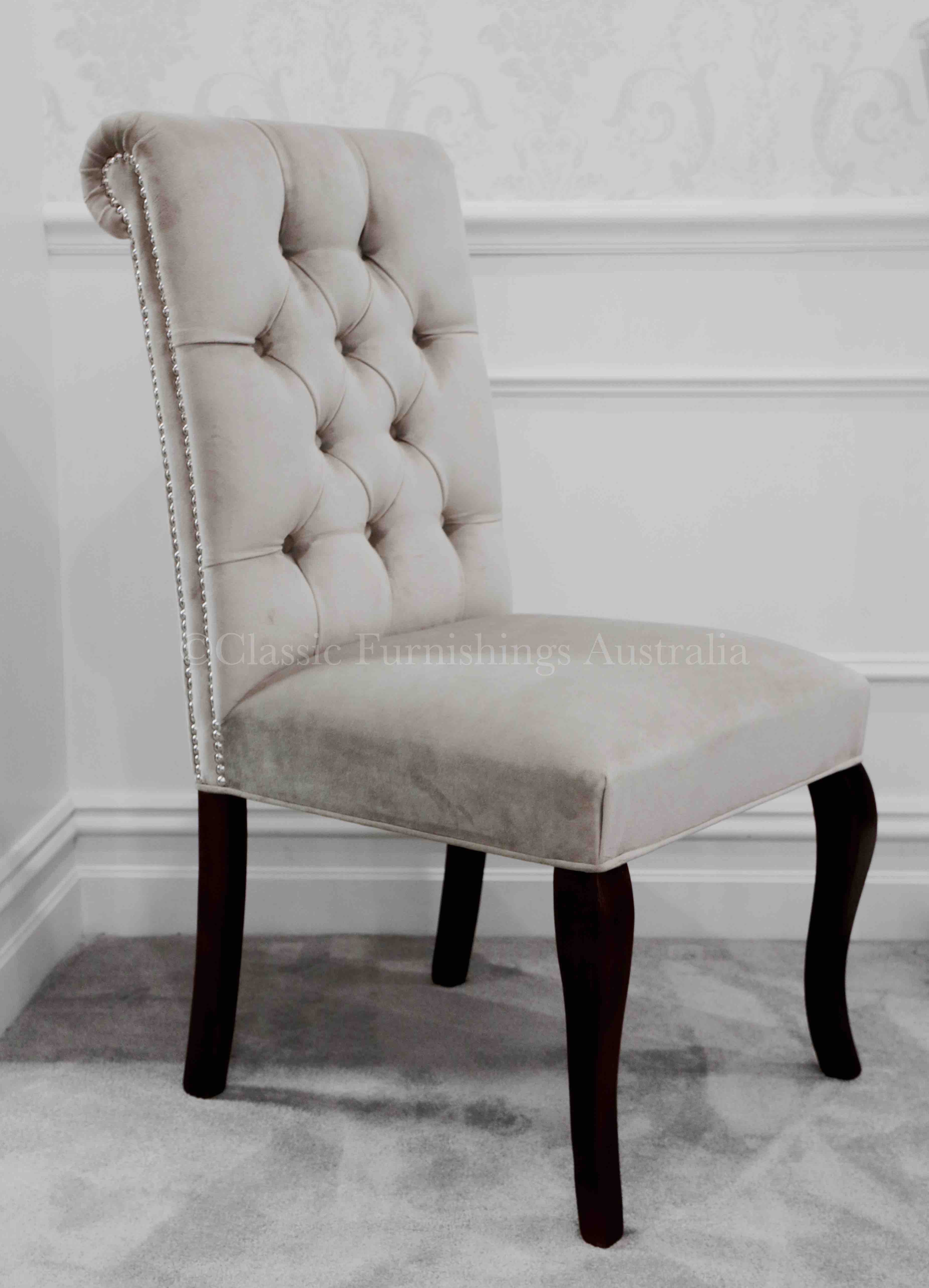 dining chair, arm chair, lounge chair, chesterfield, tufted, diamond buttoning, custom made, upholstery, chair, australia, melbourne, sydney, perth, adelaide, brisbane